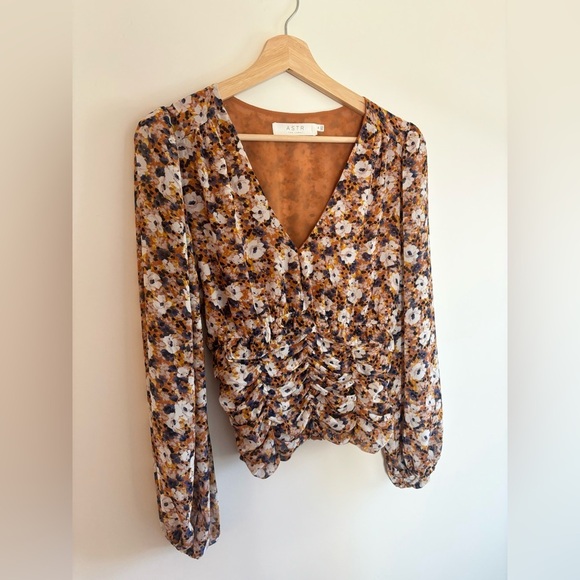 ASTR THE LABEL | women’s floral smocked longsleeve | size m - Picture 5 of 8